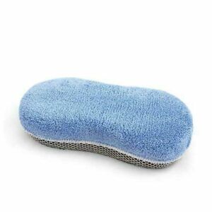 Éponge microfibre bleu double face